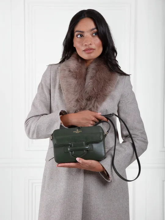 Massingham moss green leather Crossbody Bag