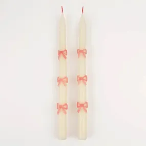 Meri Meri Pink Bow Taper Candles