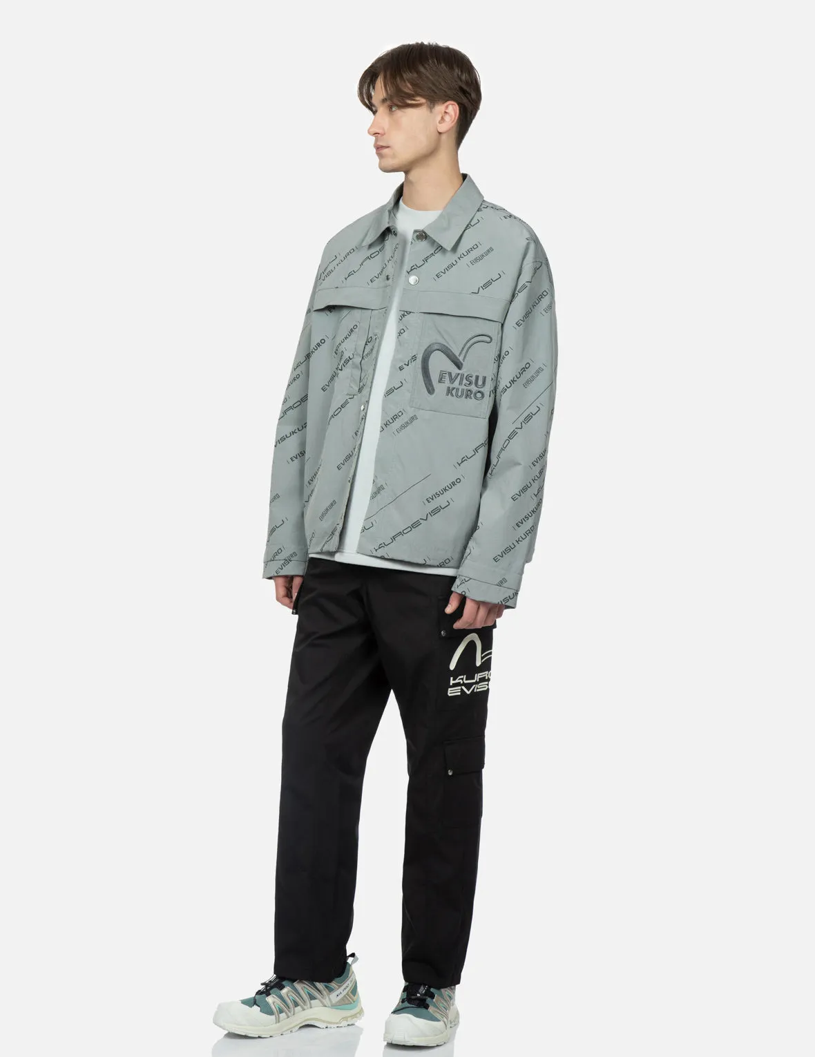 Monogram Logo Print Utility Jacket