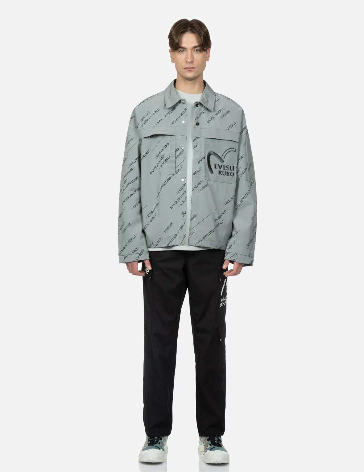 Monogram Logo Print Utility Jacket