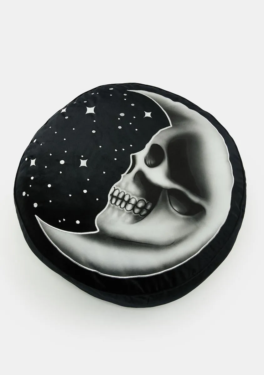 Morbid Moon Throw Pillow-