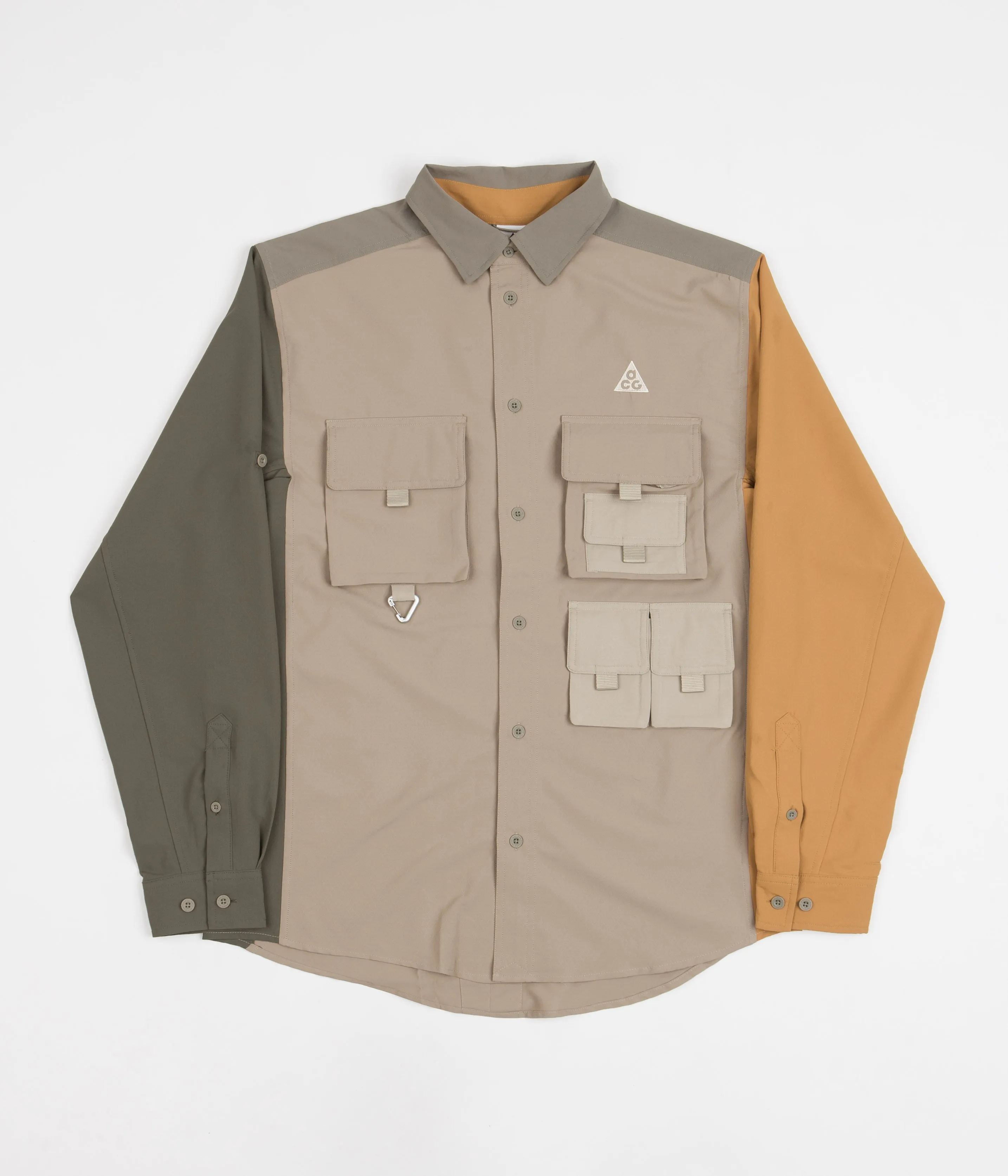 Nike ACG UV Devastation Trail Shirt - Khaki / Matte Olive / Gold Suede / Sanddrift