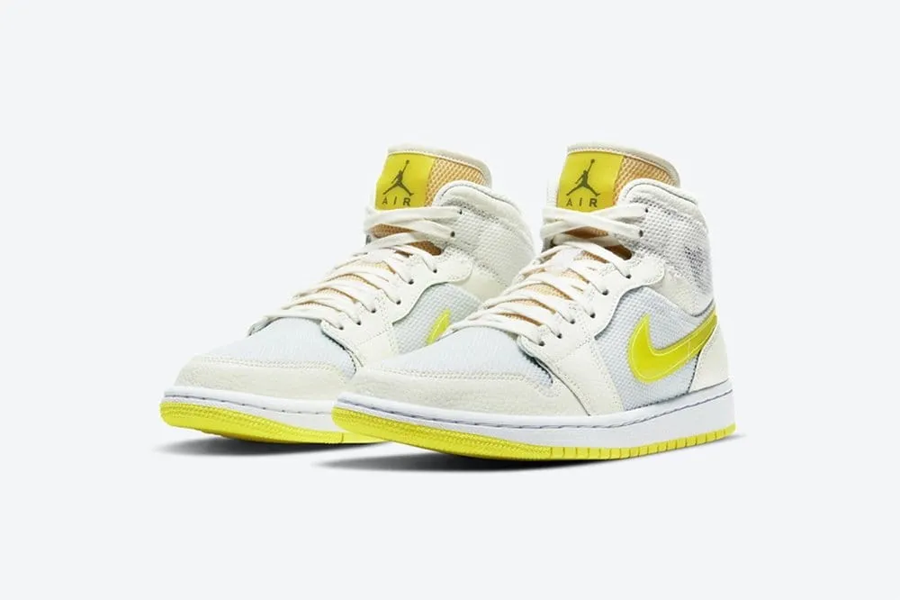 Nike Air Jordan 1 Mid SE White Voltage Yellow