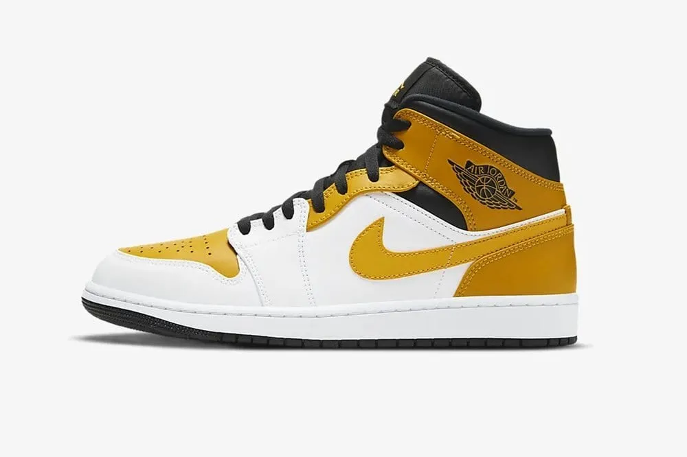 Nike Air Jordan 1 Mid White Black University Gold