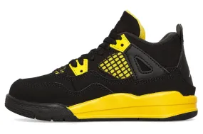 Nike Air Jordan 4 Retro 'Thunder' Sneakers Black Tour Yellow GS