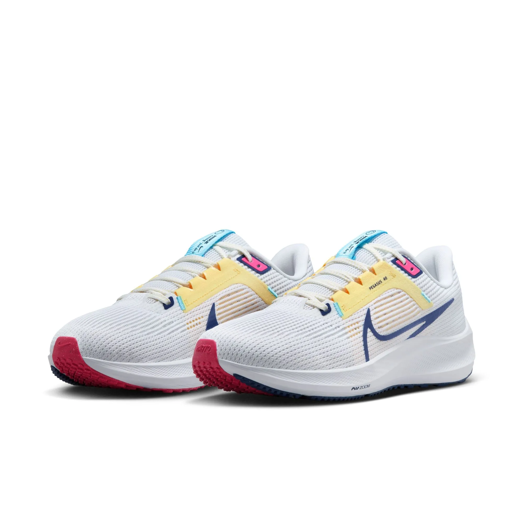 Nike Women's Pegasus 40 Running Shoes White / Photon Dust / Fierce Pink / Deep Royal Blue