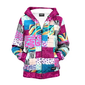 Off Magenta Women Zip Up Hoodie