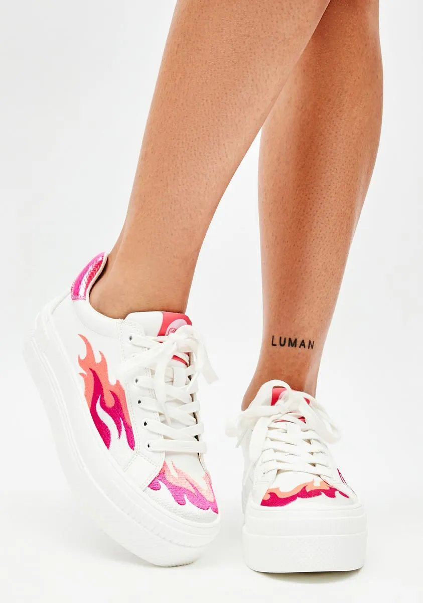 Paired Flames Chunky Sneakers-