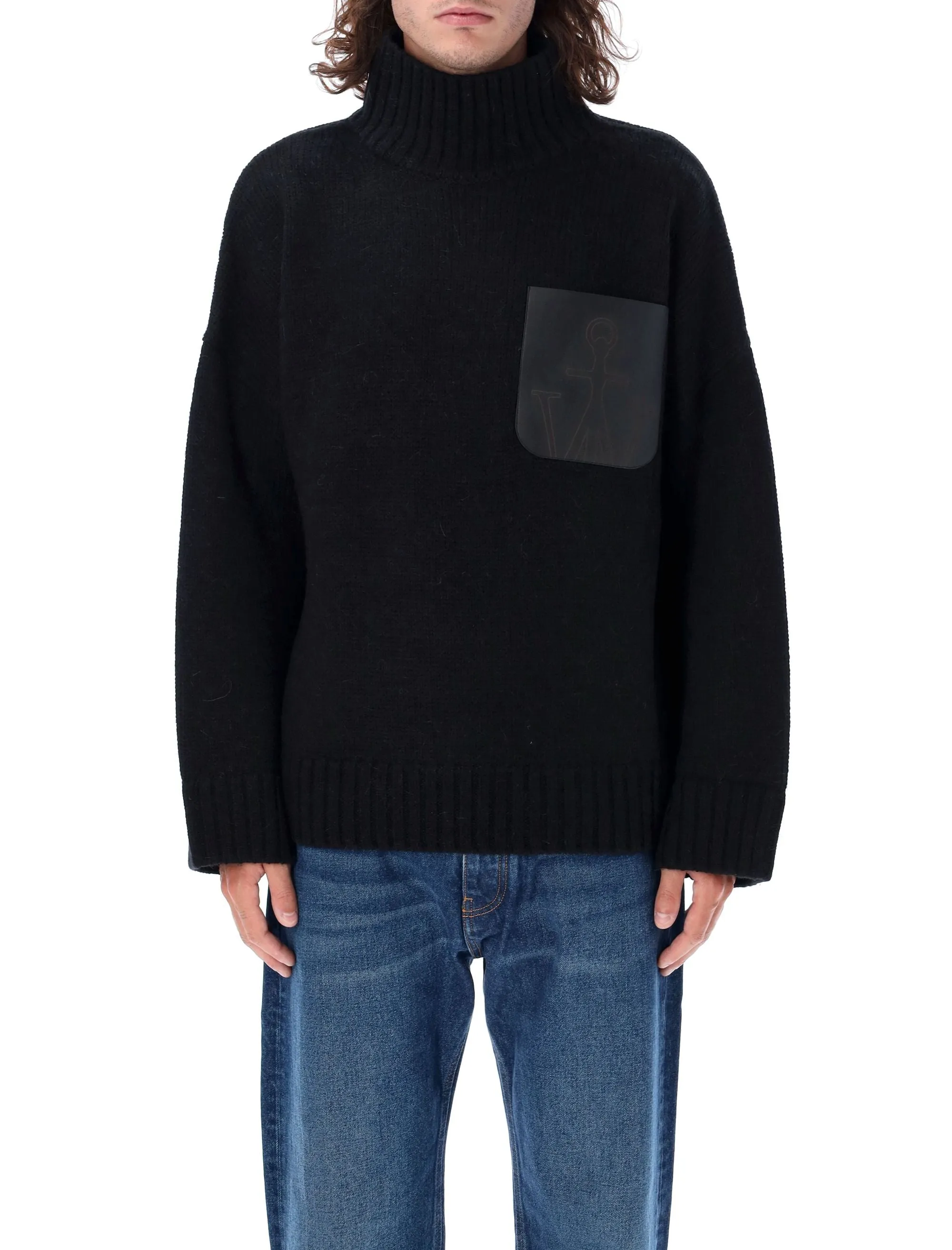 Patch Pocket Turtleneck Sweater