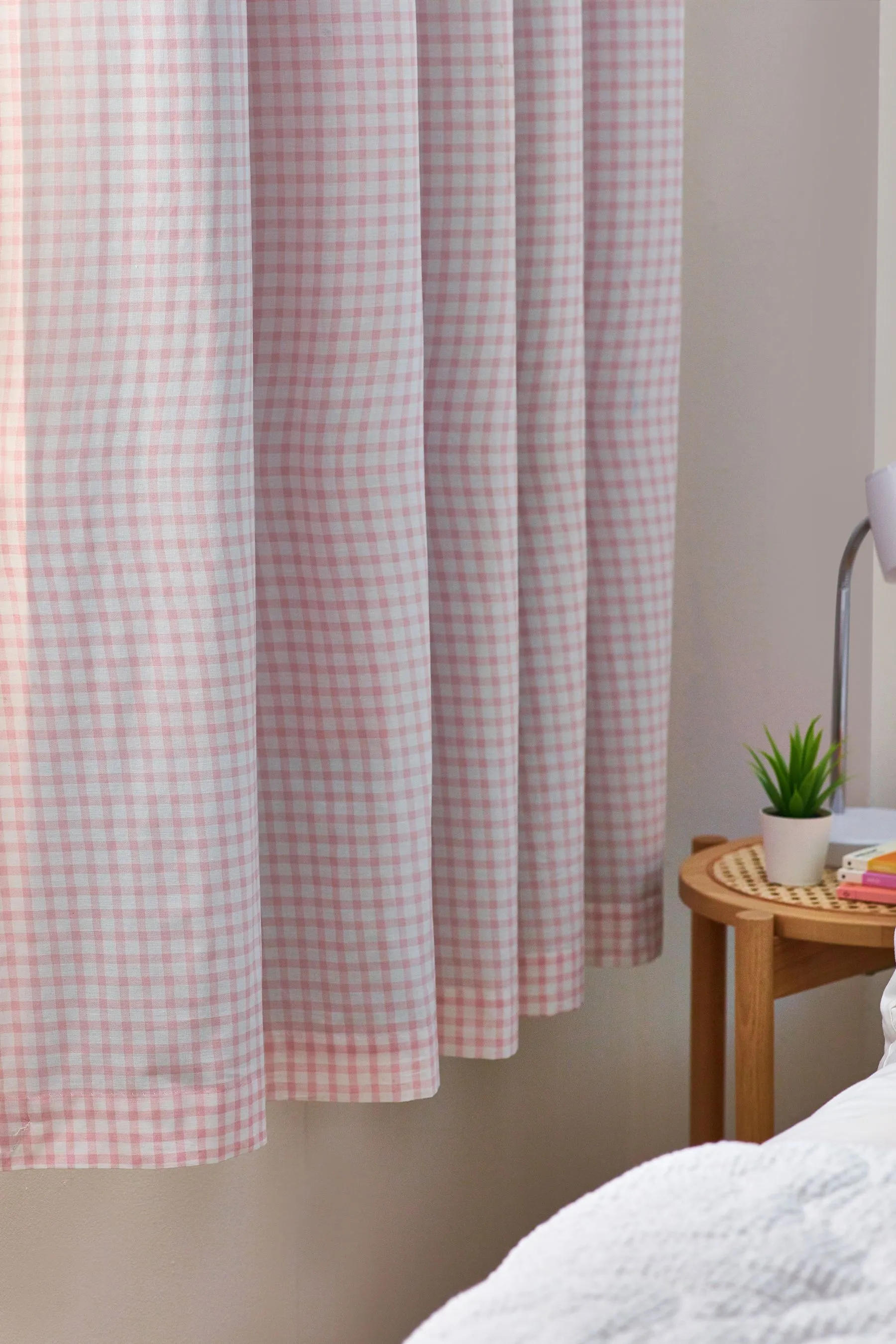 Pink Gingham Eyelet Blackout Curtains