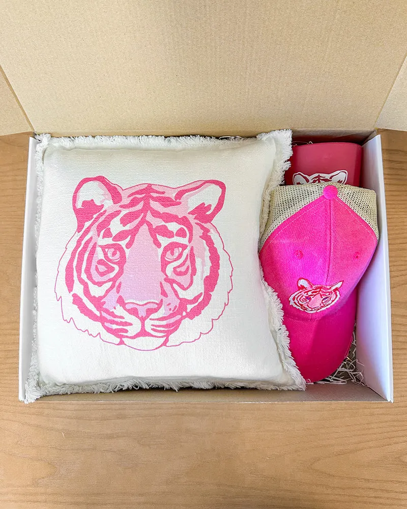 Pink Tiger Gift Bundle - Pillow, Hat, & Flex Cup