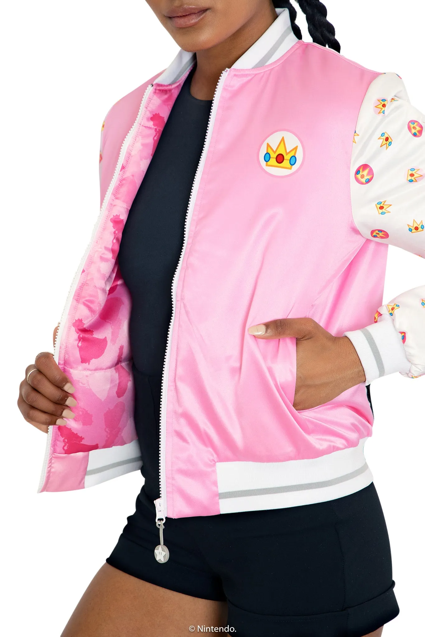 Princess Peach Shiny Bomber Jacket