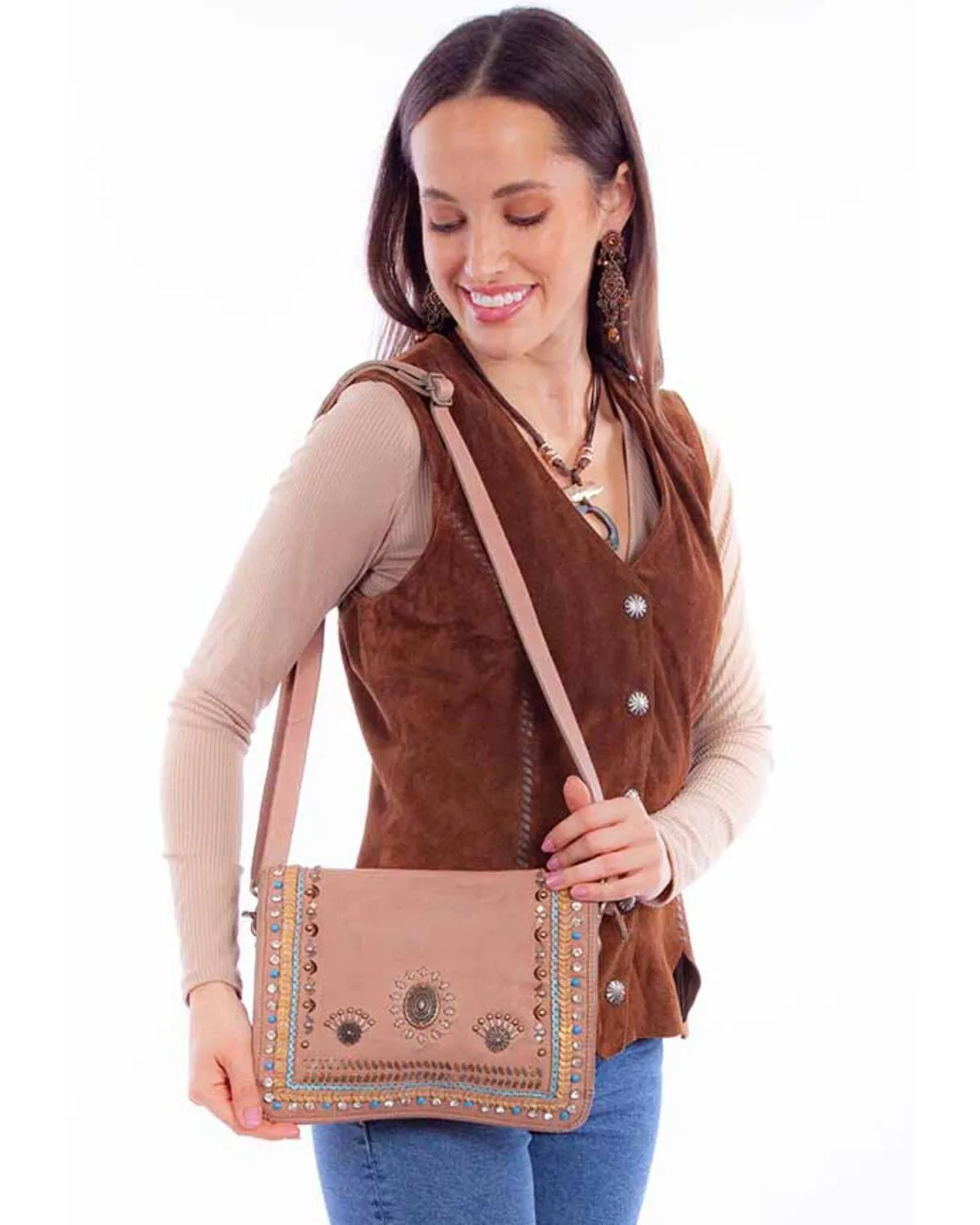 Product Name:  Scully Women's Braided and Studded Crossbody