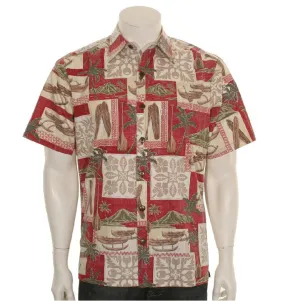 Quilt Canoe Reverse Print Aloha Shirt