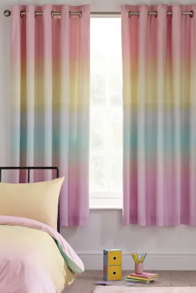 Rainbow Ombre Eyelet Blackout Curtains