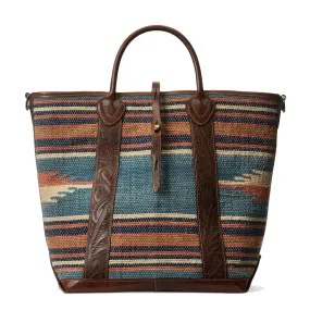 RRL by Ralph Lauren Handwoven Jacquard Tote Indigo Multi/Brown