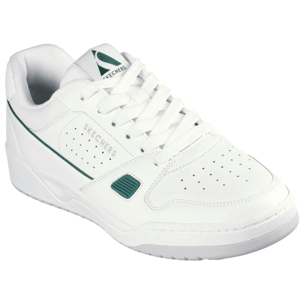 Skechers Koopa Court White with Green Leather Trainers