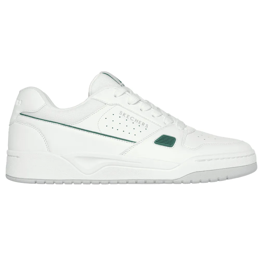 Skechers Koopa Court White with Green Leather Trainers