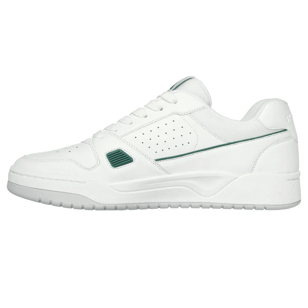 Skechers Koopa Court White with Green Leather Trainers