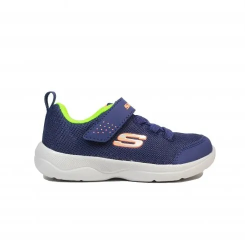 Skechers Skech-Stepz 2.0 - Mini Wanderer | Navy/Lime | Childrens Rip Tape/Bungee Lace Trainers