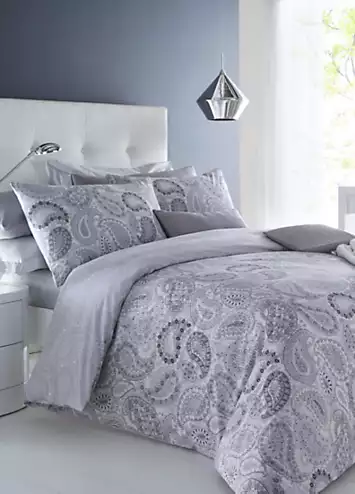 Sleepdown Grey Paisley Duvet Cover Set | Kaleidoscope