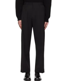 Solid Homme Black Pleated Trousers