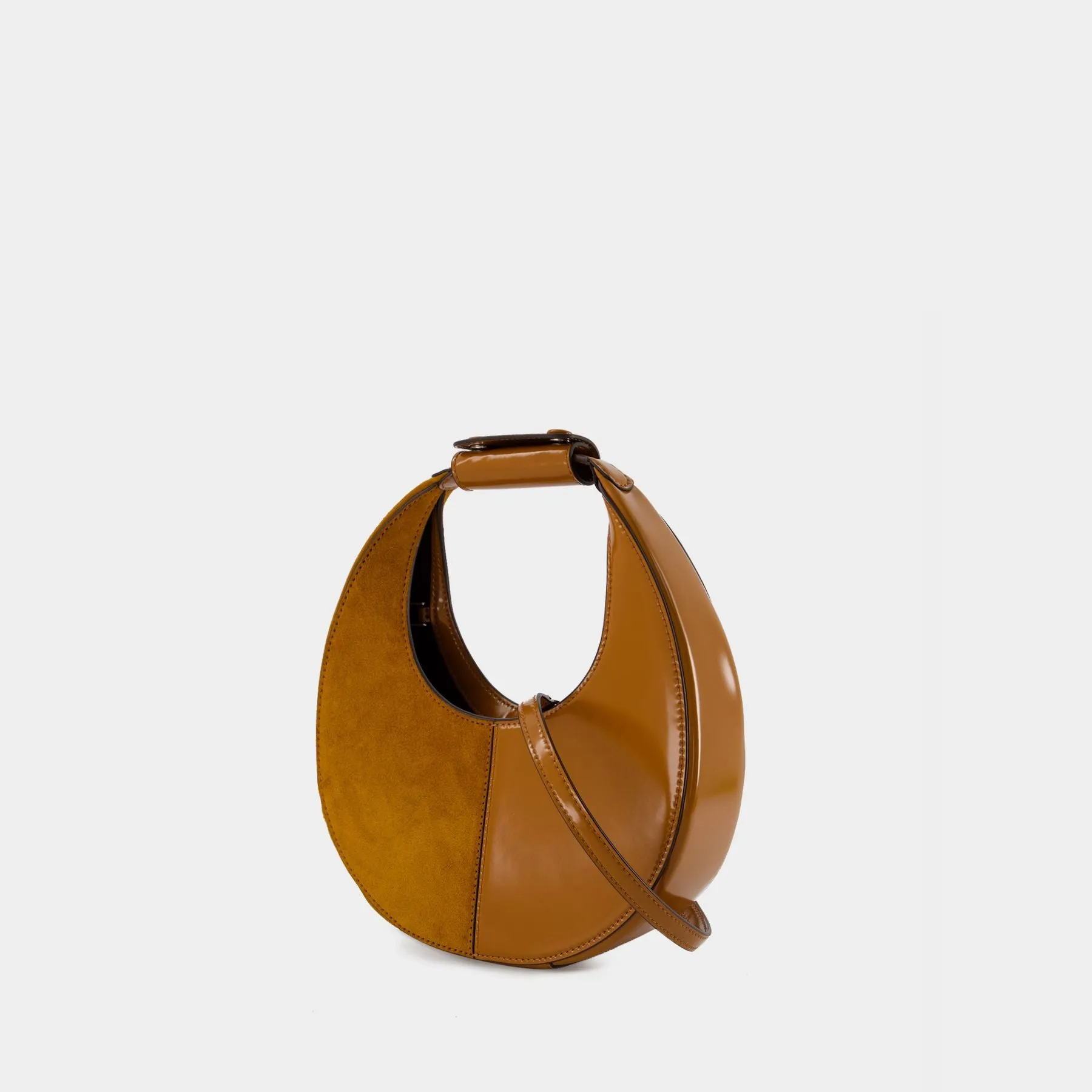 Staud  Mini Moon Split Crossbody - Staud - Leather - Tobacco