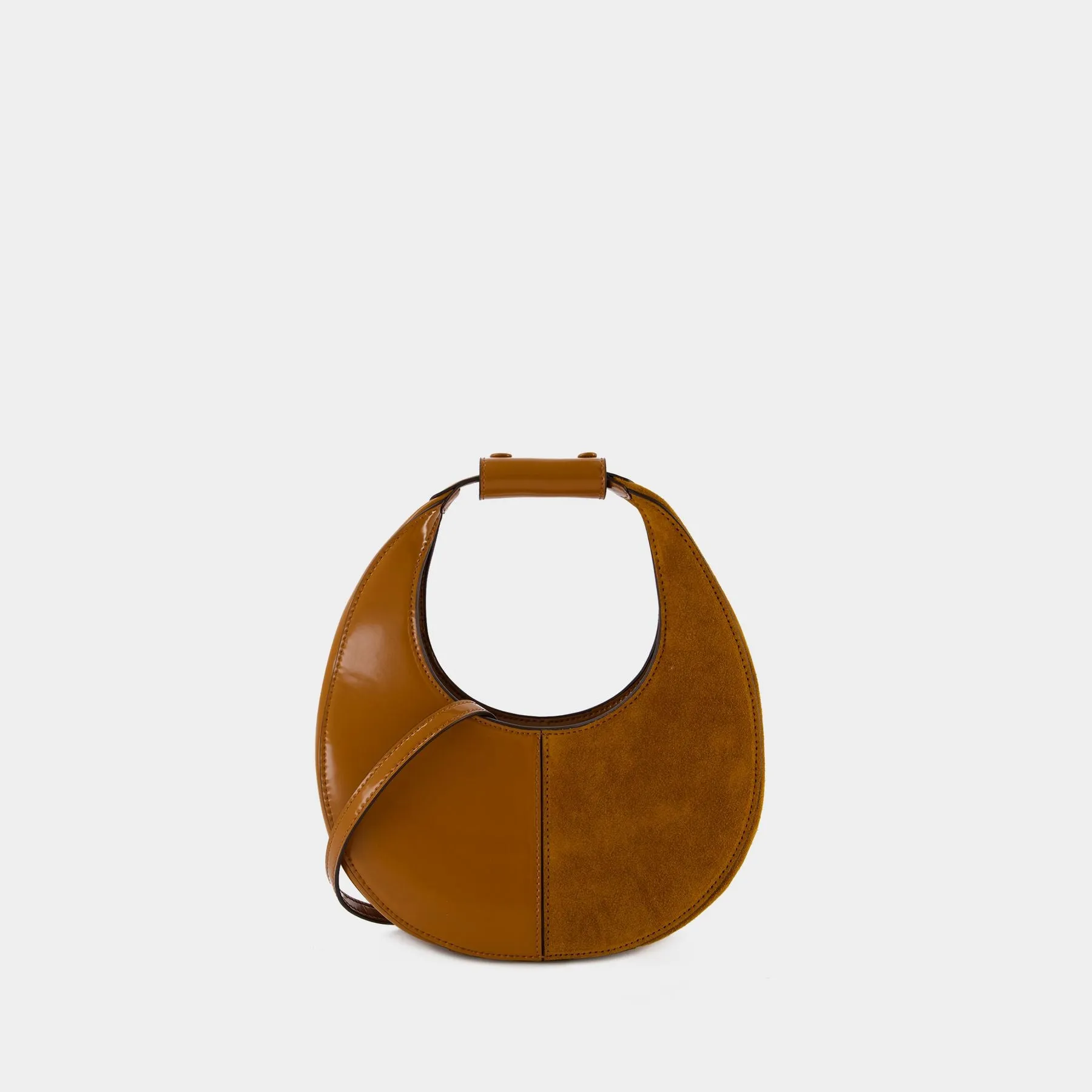 Staud  Mini Moon Split Crossbody - Staud - Leather - Tobacco