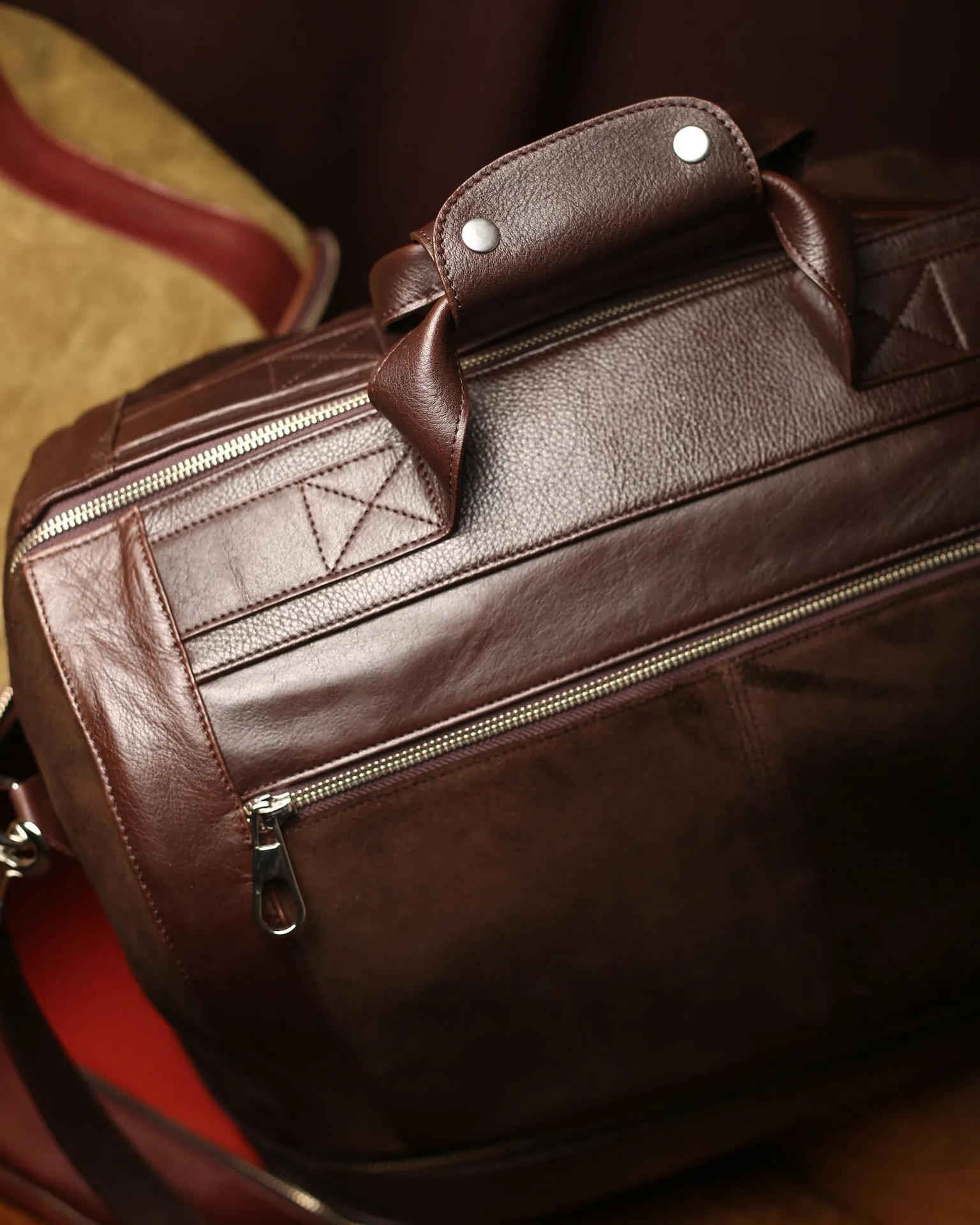 Suit Travel Bag Dark Brown Suede