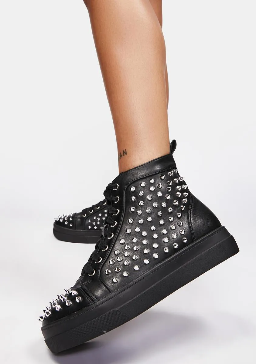 The Demon Inside Studded Sneakers-