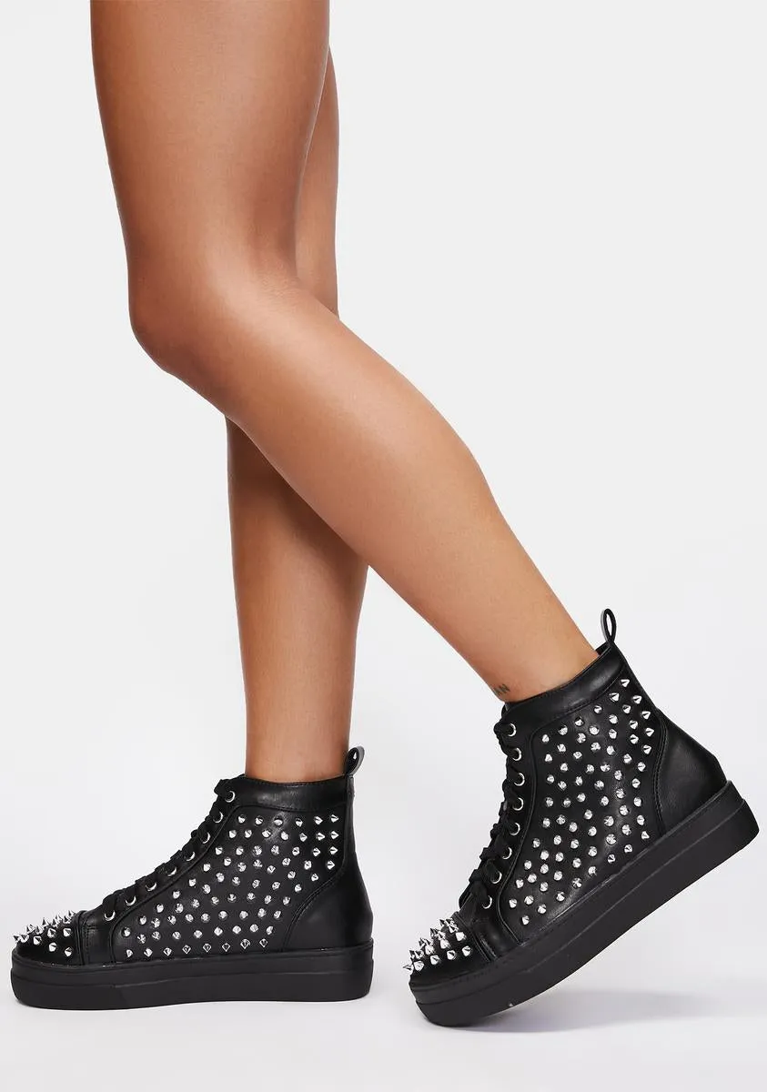 The Demon Inside Studded Sneakers-