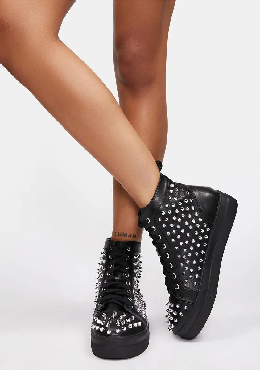 The Demon Inside Studded Sneakers-