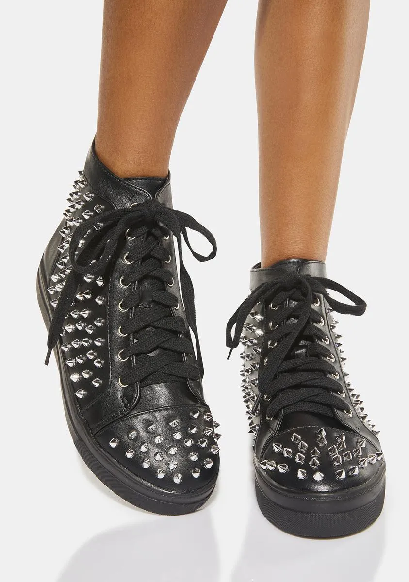 The Demon Inside Studded Sneakers-