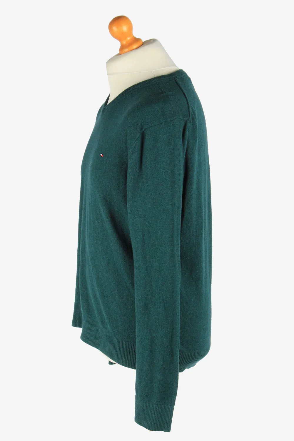 Tommy Hilfiger V Neck Jumper Pullover 90s Dark Green XL - Pepper Tree London