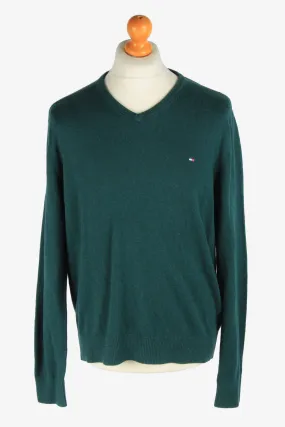 Tommy Hilfiger V Neck Jumper Pullover 90s Dark Green XL - Pepper Tree London