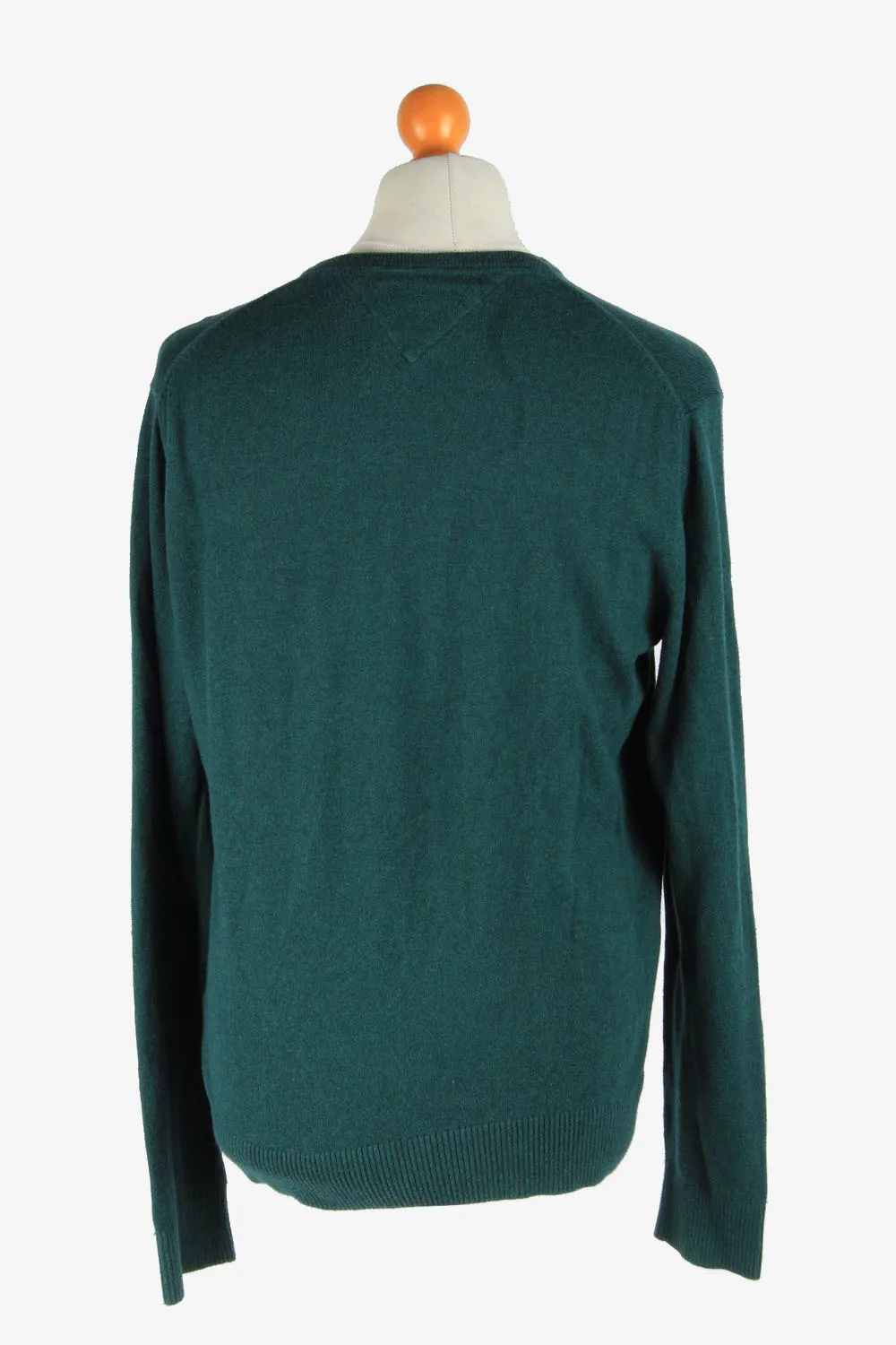 Tommy Hilfiger V Neck Jumper Pullover 90s Dark Green XL - Pepper Tree London