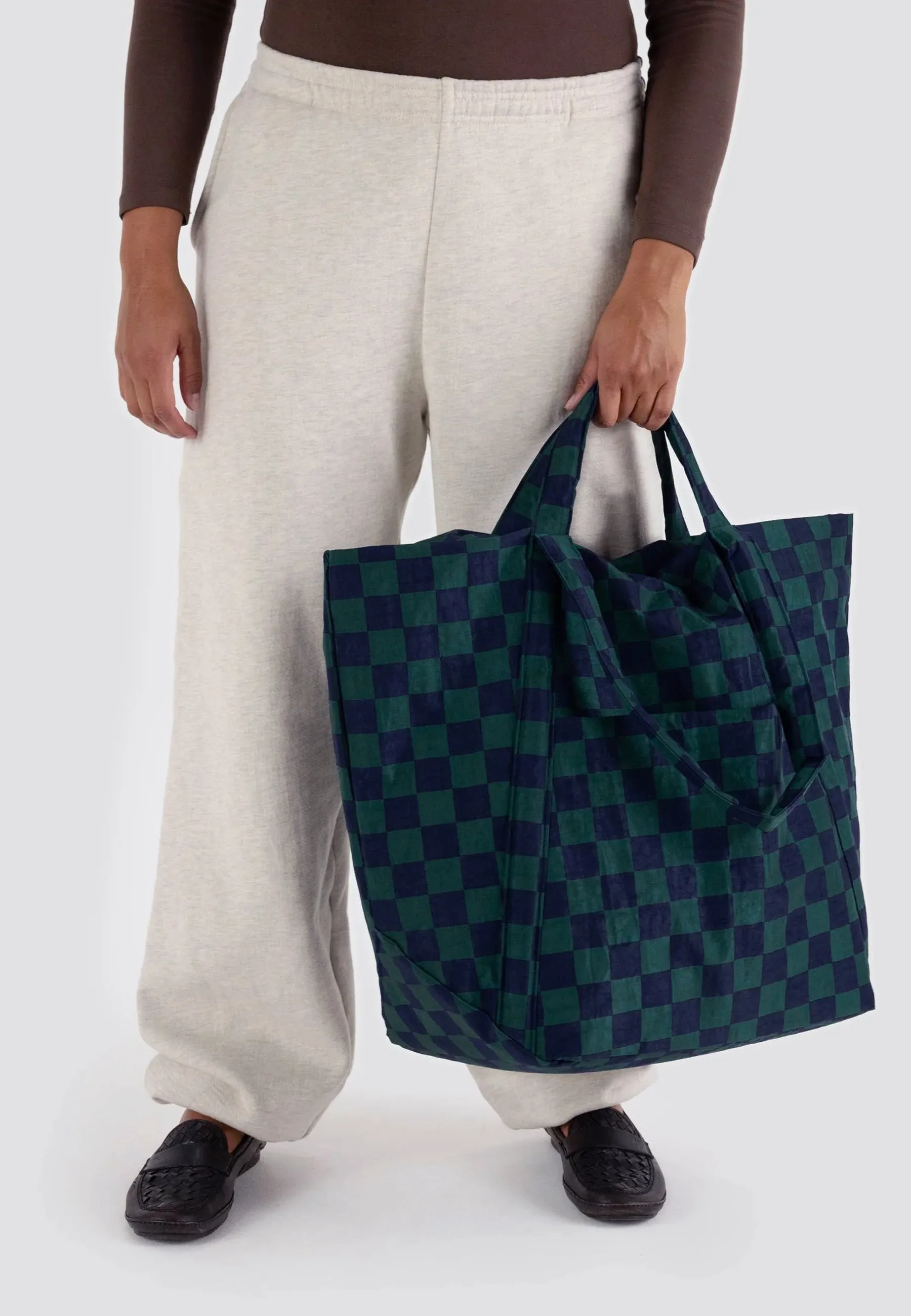 Travel Cloud Bag - Navy Green Check