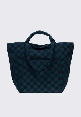 Travel Cloud Bag - Navy Green Check