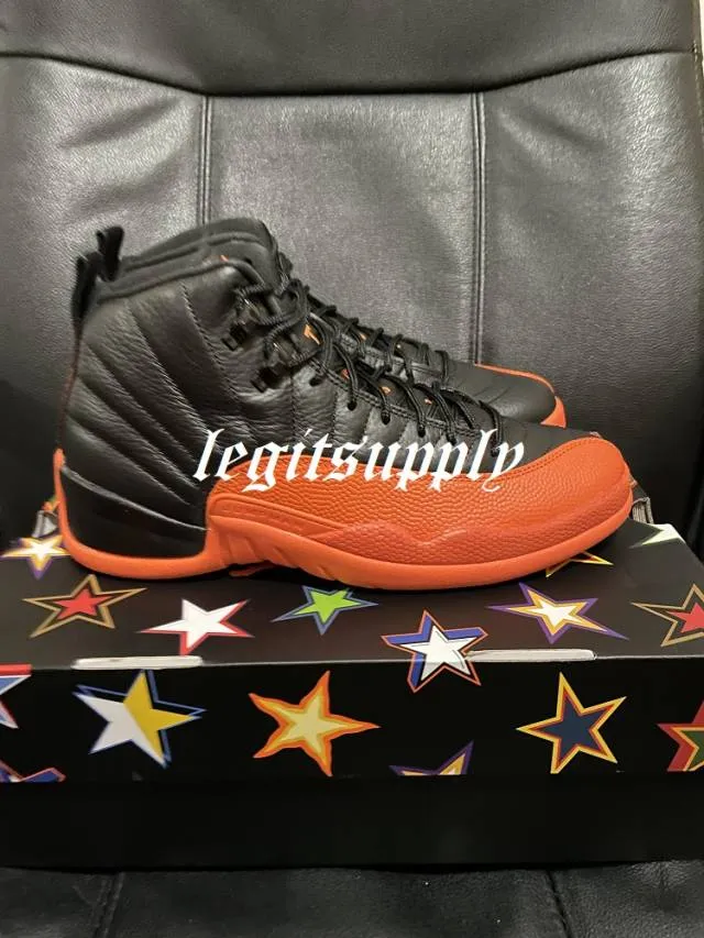 WMNS Nike Air Jordan 12 WNBA Brilliant Orange Black White