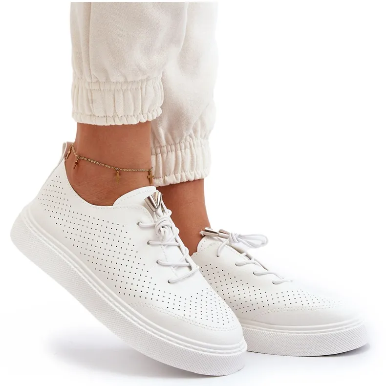 Women's Openwork Sneakers White Unassemia