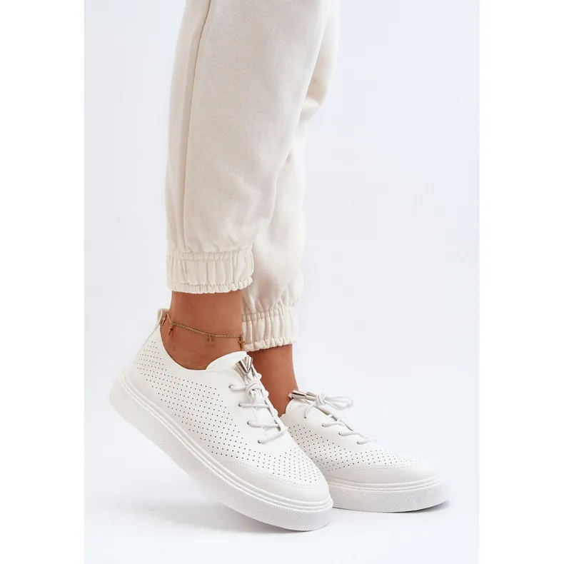 Women's Openwork Sneakers White Unassemia