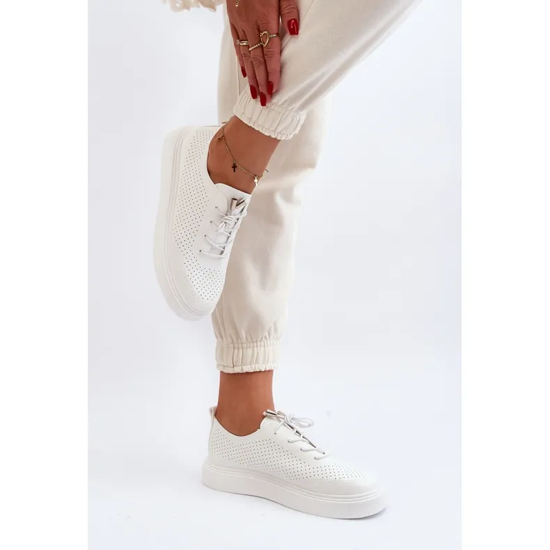 Women's Openwork Sneakers White Unassemia