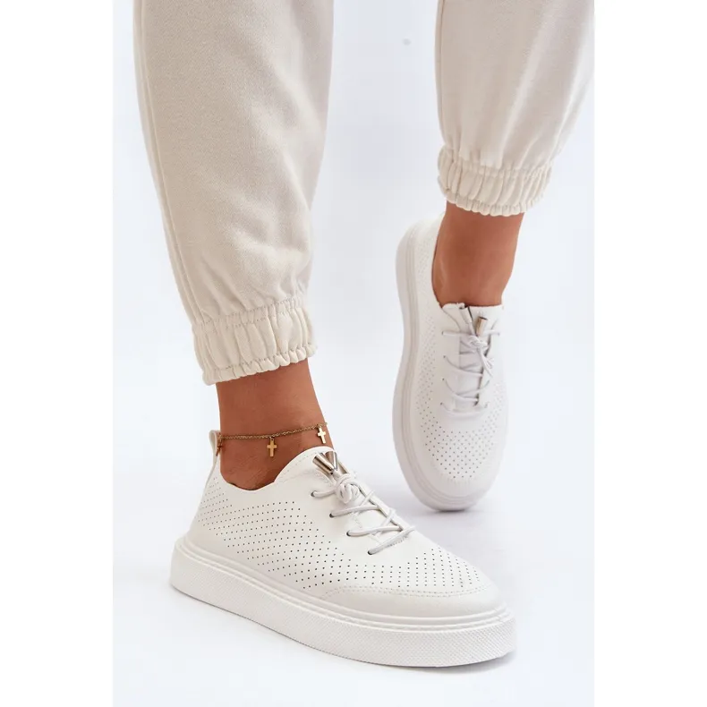 Women's Openwork Sneakers White Unassemia