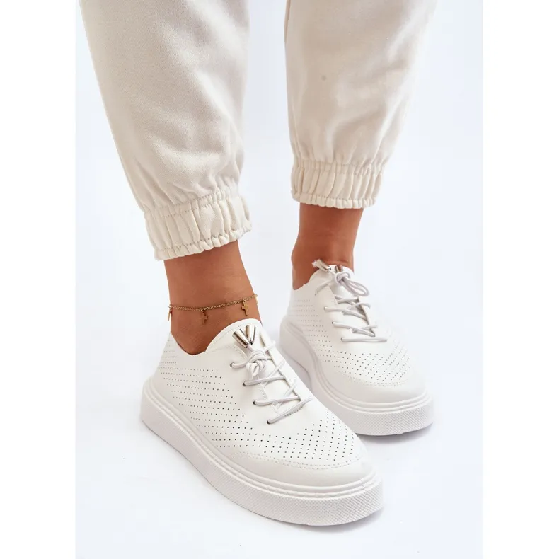 Women's Openwork Sneakers White Unassemia