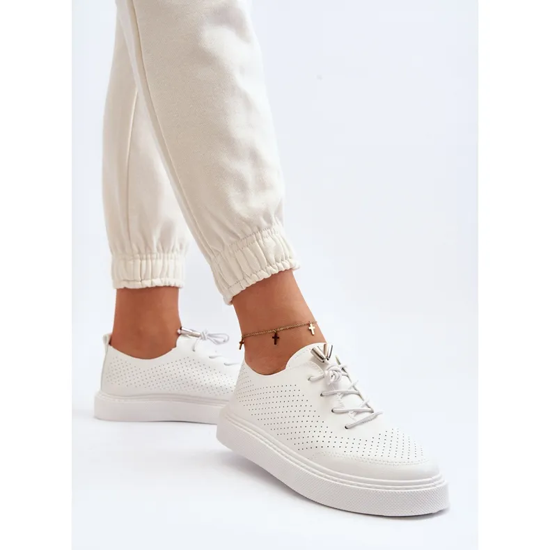 Women's Openwork Sneakers White Unassemia