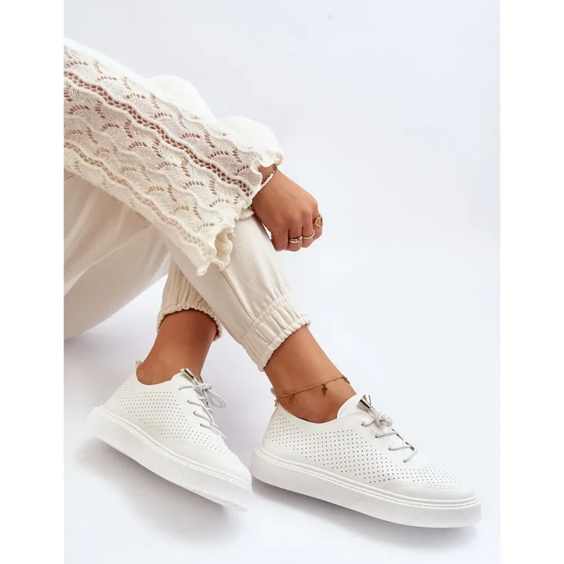 Women's Openwork Sneakers White Unassemia