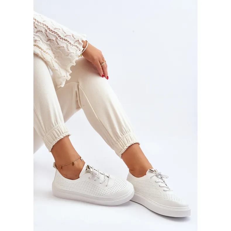 Women's Openwork Sneakers White Unassemia