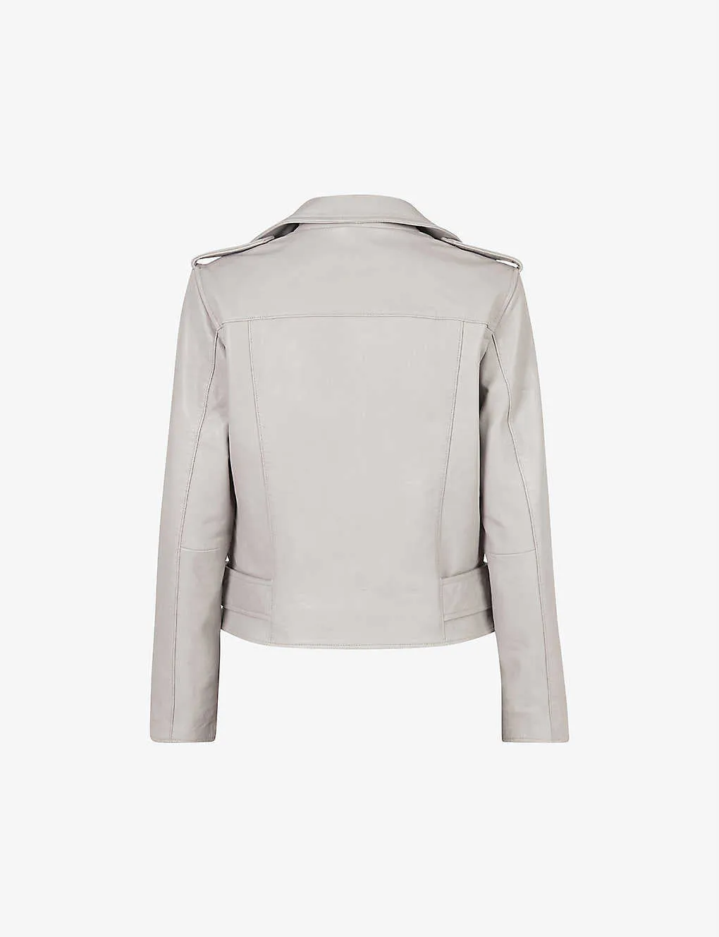 Women’s White Leather Biker Jacket