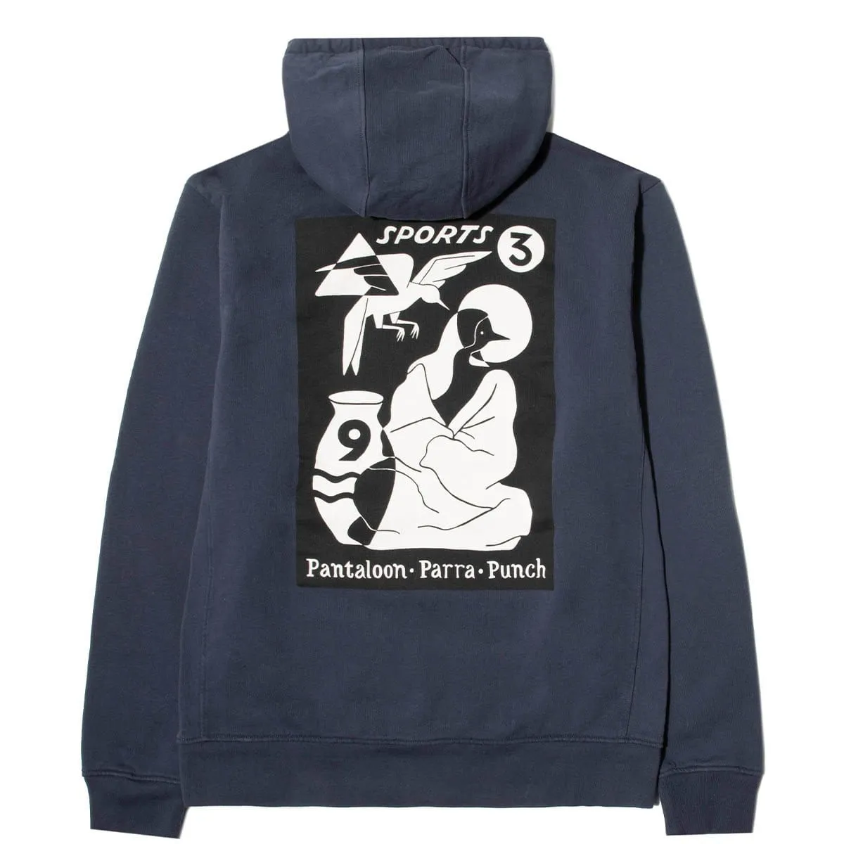 WRAPPED BLANKET HOODED SWEATSHIRT Navy Blue